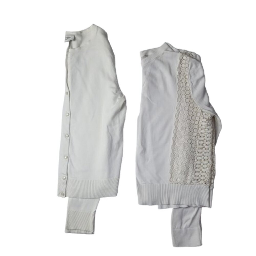 Loft Cream Button Front Cardigan Sweater Bundle